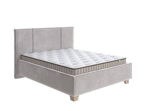 Кровать 160х220 Hygge Line - Мягкая кровать с ножками из массива березы и объемным изголовьем