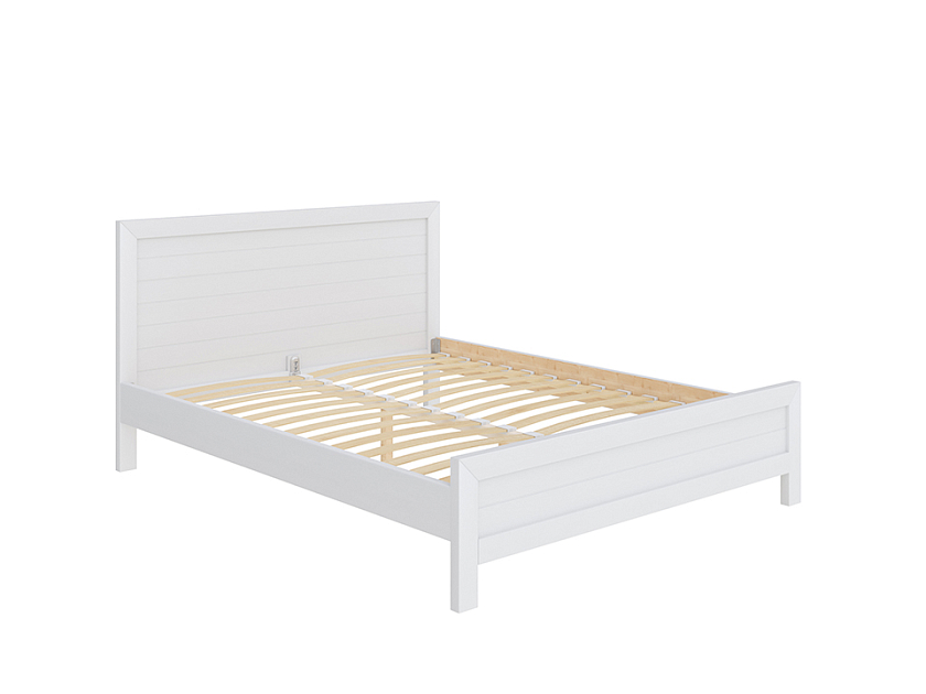Кровать Toronto 140x200 Массив (сосна) Белая эмаль - Стильная кровать из массива со встроенным основанием