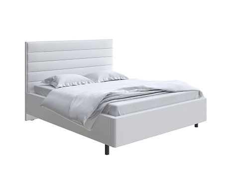 Белая двуспальная кровать Verona - Кровать в лаконичном дизайне в обивке из мебельной ткани или экокожи.