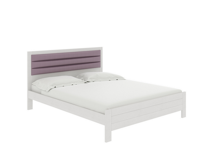 Кровать Prima 140x190 Ткань/Массив Лофти Слива/Белая эмаль (сосна) - Кровать в универсальном дизайне из массива сосны.