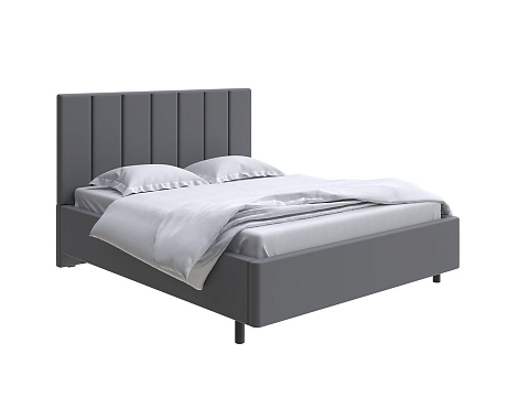 Черная кровать Oktava - Кровать в лаконичном дизайне в обивке из мебельной ткани или экокожи.