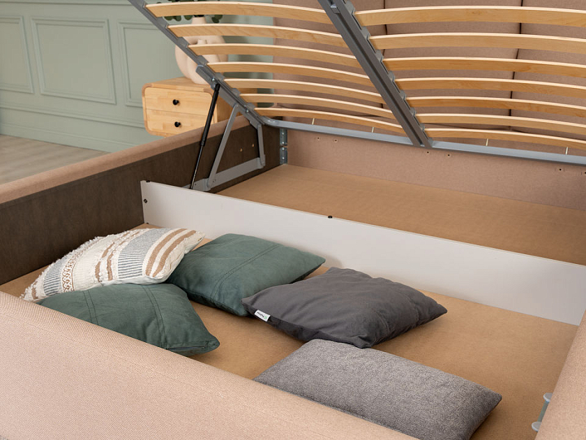 Кровать Malina 140x200 Экокожа Темно-серый - Изящная кровать без встроенного основания из массива сосны с мягкими элементами.