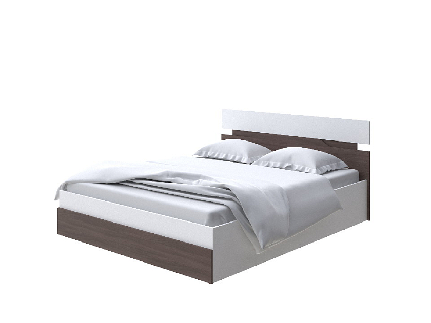 Кровать Milton с подъемным механизмом 80x200 ЛДСП Белый/Ясень Шимо Темный - Современная кровать с подъемным механизмом.