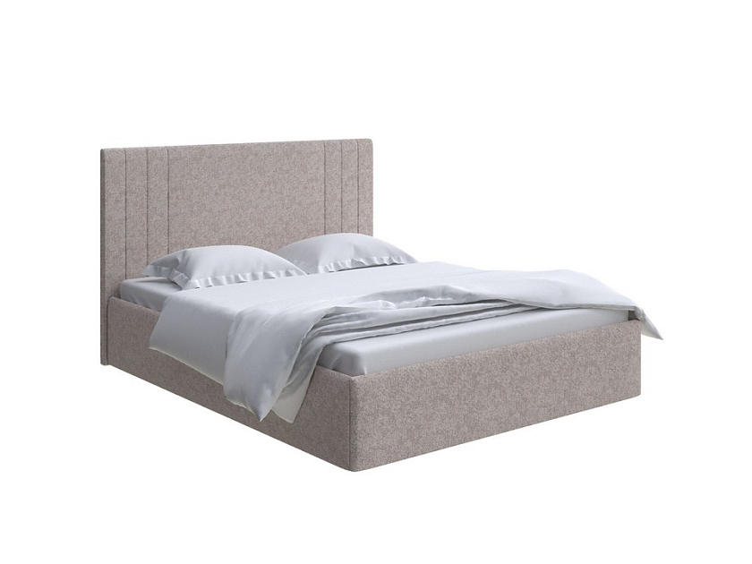 Кровать Liberty 160x200 Ткань: Рогожка Levis 14 Бежевый - Аккуратная мягкая кровать в обивке из мебельной ткани