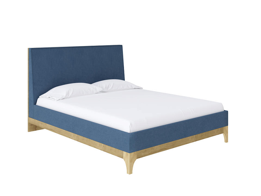 Кровать Odda 120x200 ЛДСП+ткань Бунратти/Тетра Голубой - Мягкая кровать из ЛДСП в скандинавском стиле