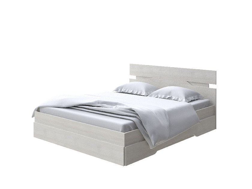Кровать Milton 180x200 ЛДСП Дуб Шамони светлый - Современная кровать с оригинальным изголовьем.