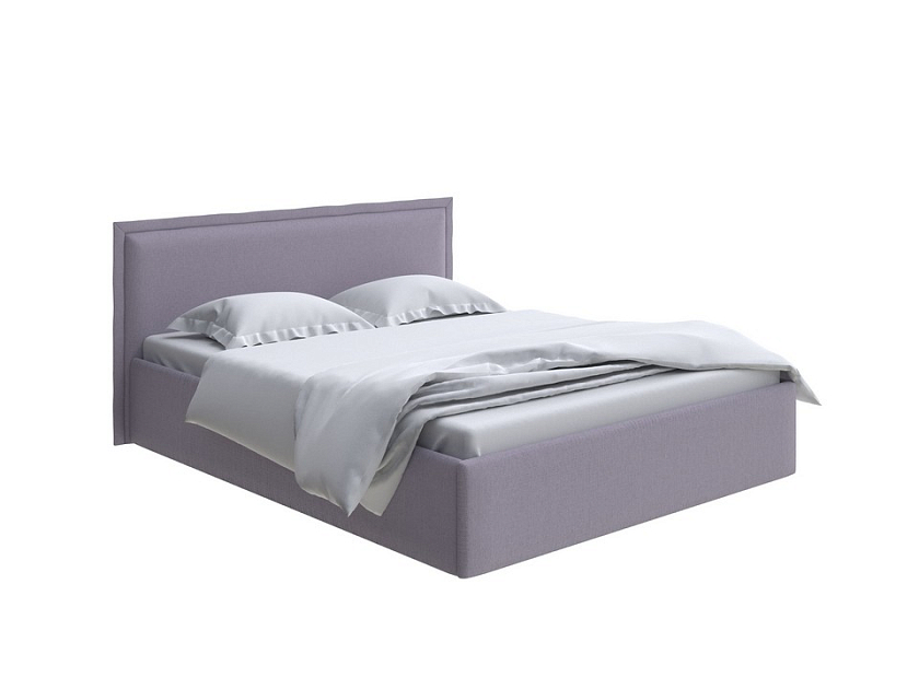 Кровать Aura Next 160x200 Ткань: Рогожка Firmino Тауп - Кровать в лаконичном дизайне в обивке из мебельной ткани