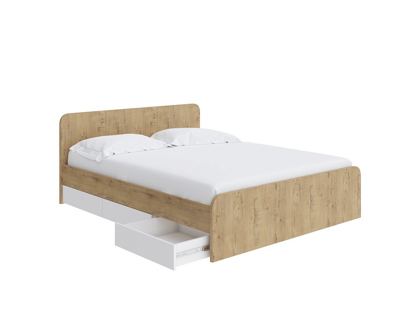 Кровать Way Plus 180x200 ЛДСП Дуб Кантербери/Белый Жемчуг - Кровать в современном дизайне в Эко стиле.