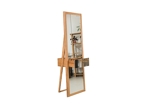 Зеркало Rimlig напольное с ящиком - Напольное зеркало с ящиком из массива дерева