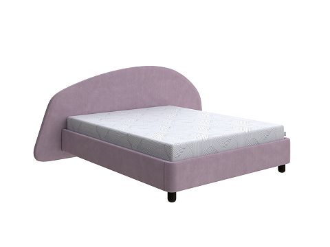 Фиолетовая кровать Sten Bro Right - Мягкая кровать с округлым изголовьем на правую сторону