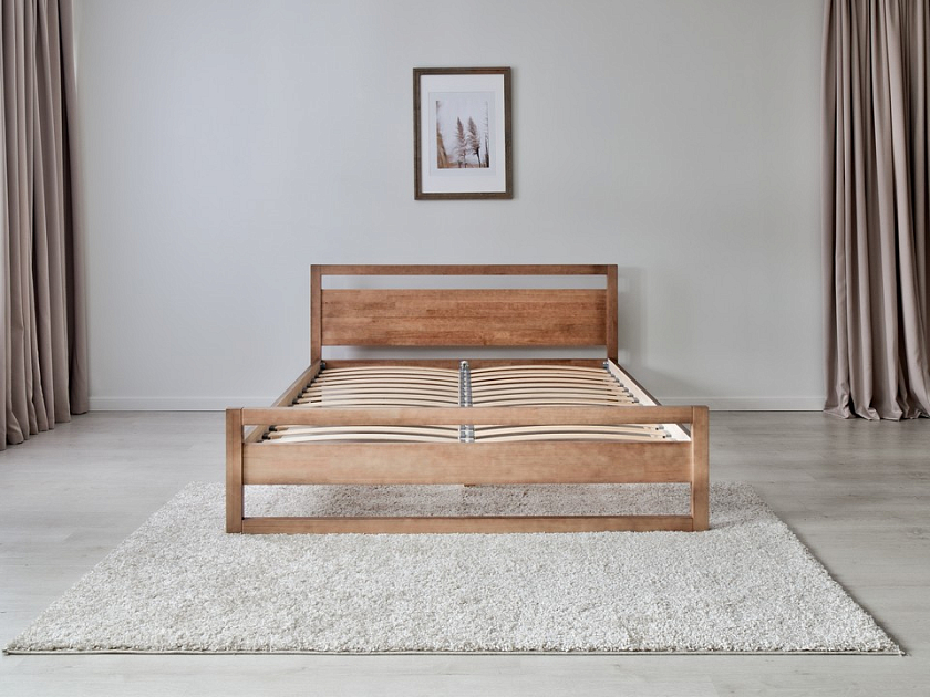 Кровать Kvebek 180x200 Массив (сосна) Антик - Элегантная кровать из массива дерева с основанием