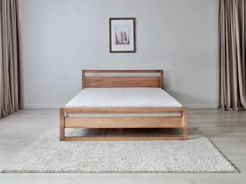 Кровать Kvebek 180x190 Массив (сосна) Антик - Элегантная кровать из массива дерева с основанием