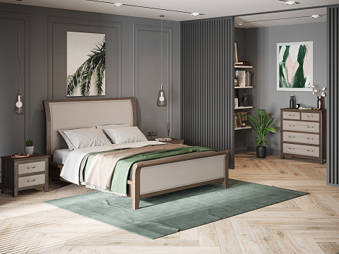 Кровать с мягким изголовьем Dublin - Уютная кровать со встроенным основанием из массива сосны с мягкими элементами.