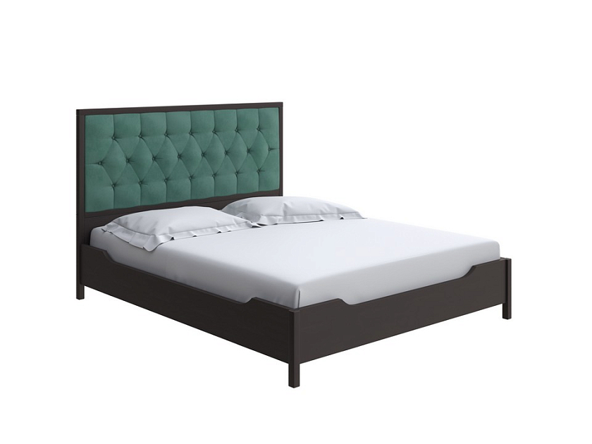 Кровать Vester 160x200 Ткань/Массив Diva Мята/Венге (сосна) - Современная кровать со встроенным основанием